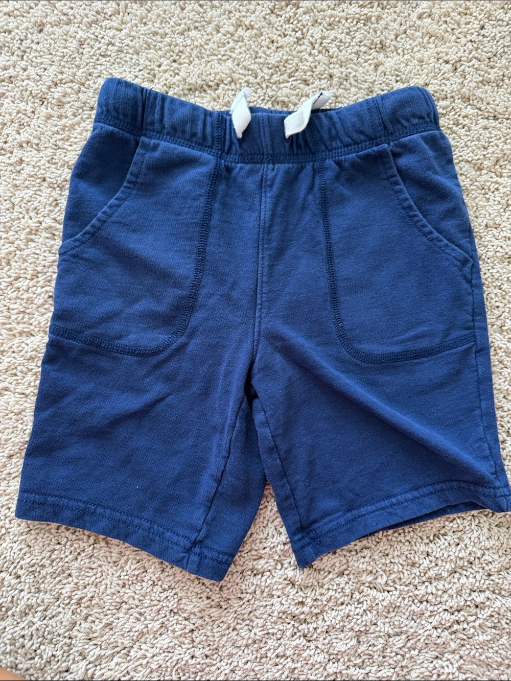 Carter's boys Navy Knit Pull-On Shorts with White Drawstring size 7